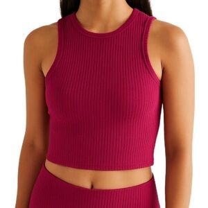 MINKPINK Fuschia Fitted Knit Cropped Tank